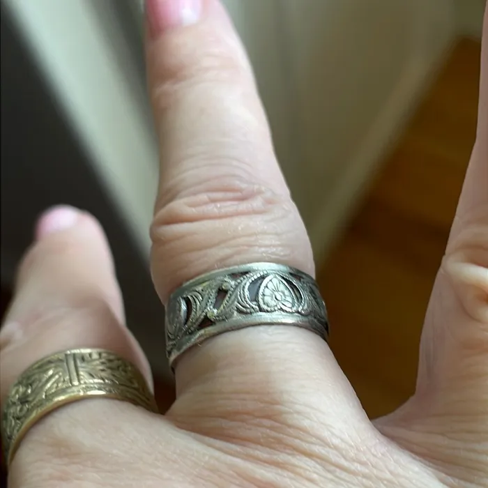 Vintage Paris Jewelry Scrolling Heart Band Sterling Silver Vintage Rings Vintage Paris Jewelry Scrolling Heart Band Sterling Silver Vintage Rings