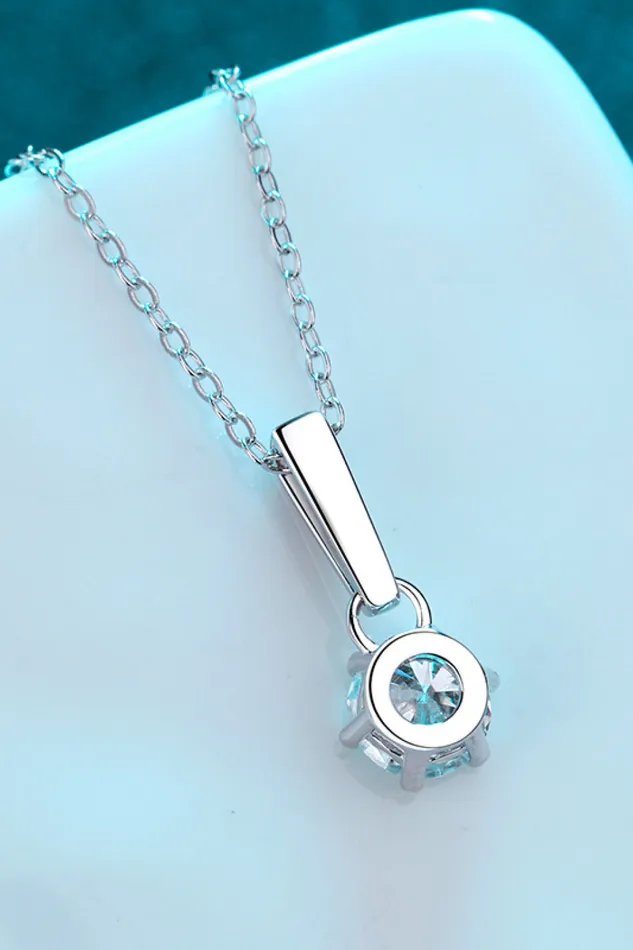 1 Carat Moissanite 925 Sterling Silver ChainLink Necklace Trendsi Necklaces