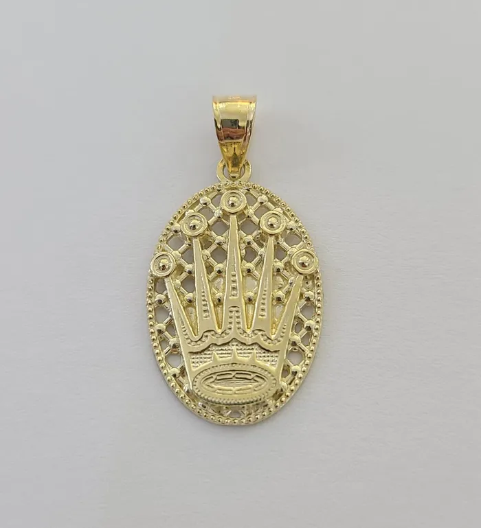 10K Yellow Gold Crown Pendent Charm 3mm Miami Cubn Chain 18 20 22 24 26Inch Gold and Diamond Charm Necklaces