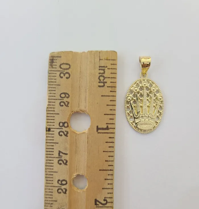 10K Yellow Gold Crown Pendent Charm 3mm Miami Cubn Chain 18 20 22 24 26Inch Gold and Diamond Charm Necklaces