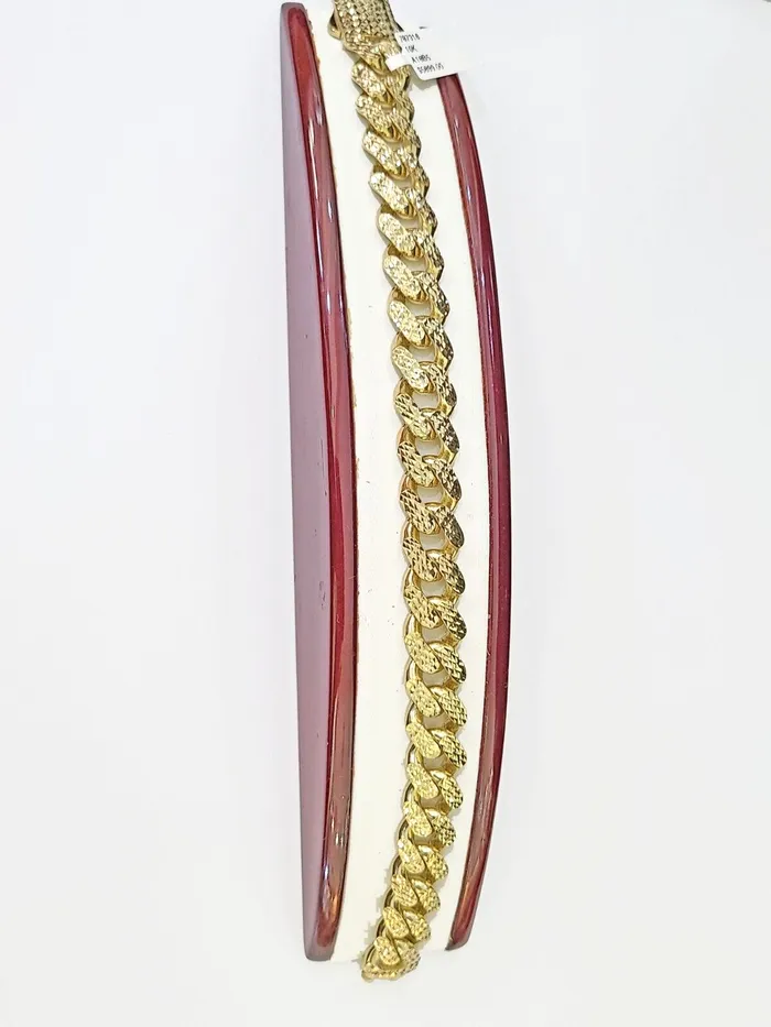 10K Yellow Gold Royal Monaco Cuban Bracelet 12mm Diamond Cut Globalwatches10 Bracelets