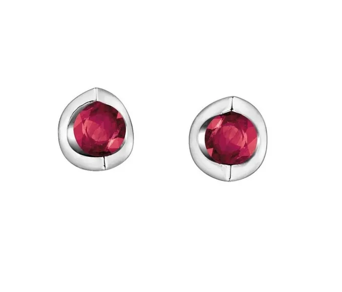 10kt White Gold Ruby Stud Earrings Forever Jewellery Earrings