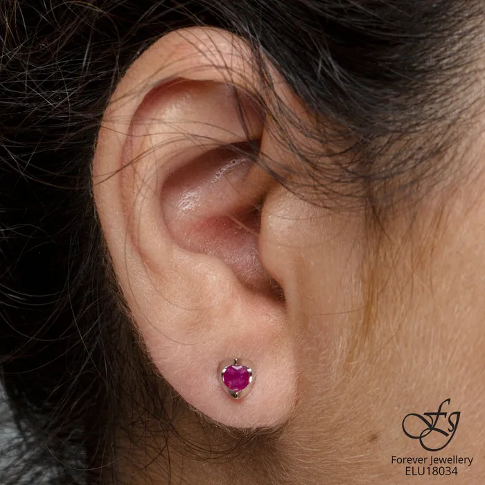 10kt White Gold Ruby Stud Earrings Forever Jewellery Earrings 10kt White Gold Ruby Stud Earrings Forever Jewellery Earrings