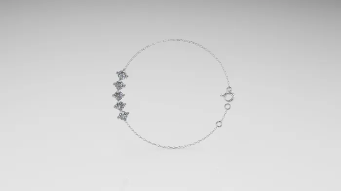 14k Bracelet with 5 DIAMOND 3mm VS1 Prongs JCM DESIGN JEWELRY Bracelets