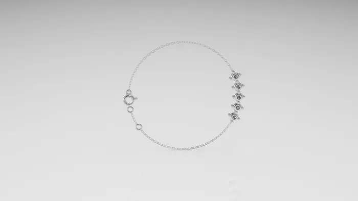 14k Bracelet with 5 DIAMOND 3mm VS1 Prongs JCM DESIGN JEWELRY Bracelets