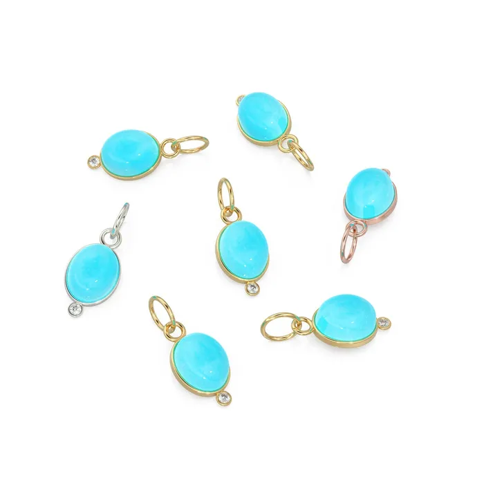 14k Gold Arizona Turquoise Pendant With Diamond Gemstone Findings Birthstone Oval Turquoise Sleeping Beauty Solid Gold bezel Jalvi Co PreStyled Sets 14k Gold Arizona Turquoise Pendant With Diamond Gemstone Findings Birthstone Oval Turquoise Sleeping Beauty Solid Gold bezel Jalvi Co PreStyled Sets