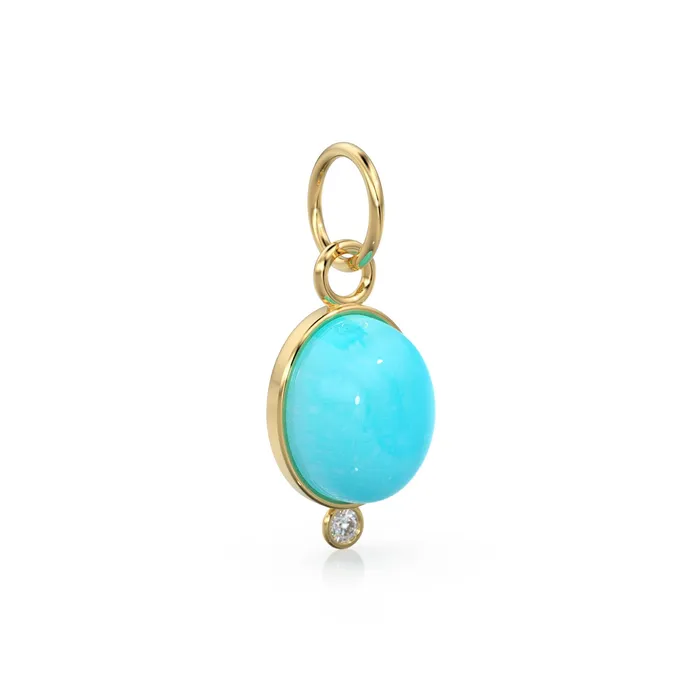 14k Gold Arizona Turquoise Pendant With Diamond Gemstone Findings Birthstone Oval Turquoise Sleeping Beauty Solid Gold bezel Jalvi Co PreStyled Sets 14k Gold Arizona Turquoise Pendant With Diamond Gemstone Findings Birthstone Oval Turquoise Sleeping Beauty Solid Gold bezel Jalvi Co PreStyled Sets