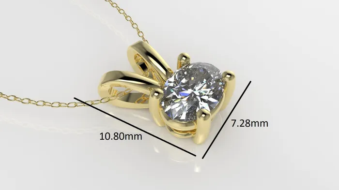 14K Gold Pendant with 1 Oval Diamond VS1 STT Prong Only Pendant Included Bell Jcm 21 jewelry Necklaces