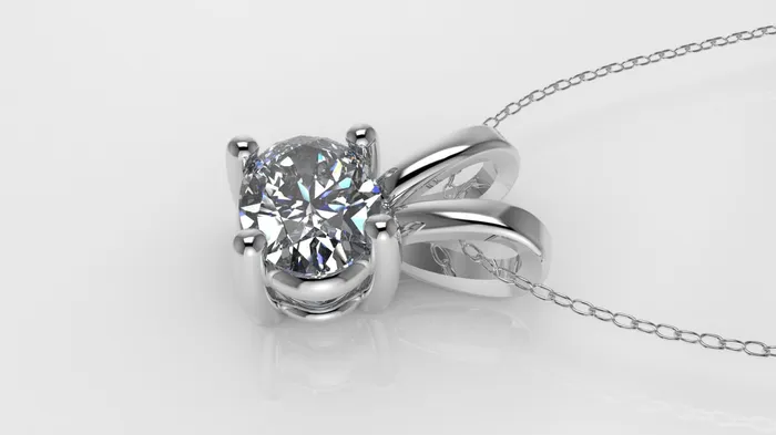 14K Gold Pendant with 1 Oval Diamond VS1 STT Prong Only Pendant Included Bell Jcm 21 jewelry Necklaces