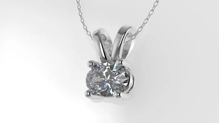14K Gold Pendant with 1 Oval Diamond VS1 STT Prong Only Pendant Included Bell Jcm 21 jewelry Necklaces
