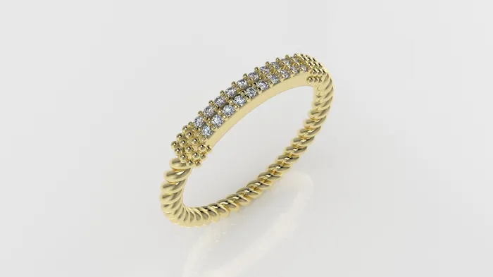 14K Gold Ring with 20 DIAMONDS FILIGREE STT PRONG Rope Style JCM DESIGN JEWELRY Rings