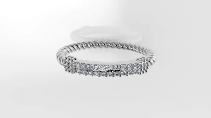 14K Gold Ring with 20 DIAMONDS FILIGREE STT PRONG Rope Style JCM DESIGN JEWELRY Rings