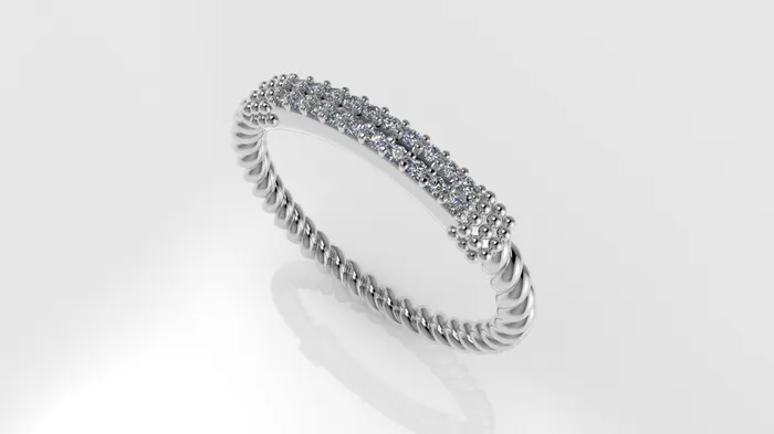 14K Gold Ring with 20 DIAMONDS FILIGREE STT PRONG Rope Style JCM DESIGN JEWELRY Rings