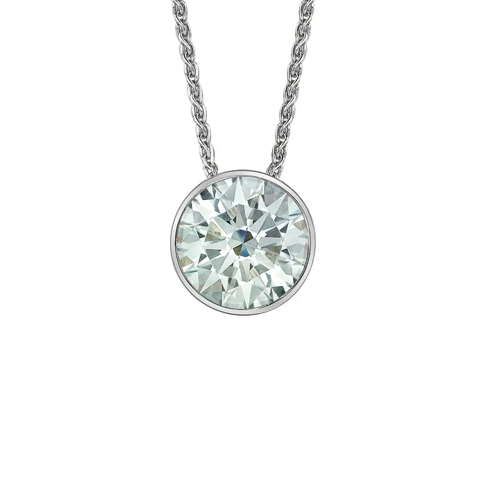 14kt White Gold 159ct Round Bezel Setting LabGrown Diamond Pendant Diamond Evolution Necklaces 14kt White Gold 159ct Round Bezel Setting LabGrown Diamond Pendant Diamond Evolution Necklaces
