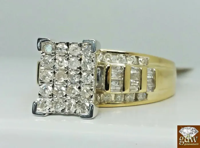 1CT REAL Diamond 10k Yellow Gold ladies Ring Wedding Anniversary Women Ring REAL Gold and Diamond Rings