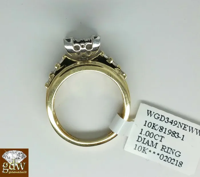 1CT REAL Diamond 10k Yellow Gold ladies Ring Wedding Anniversary Women Ring REAL Gold and Diamond Rings