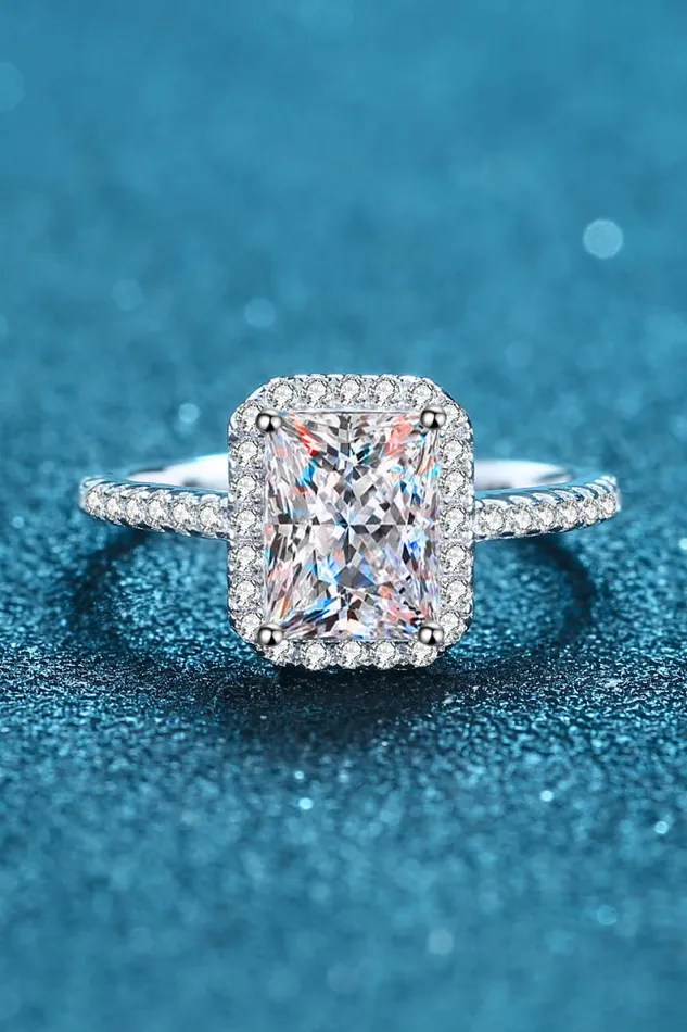 2 Carat Moissanite 925 Sterling Silver Halo Ring Trendsi Rings