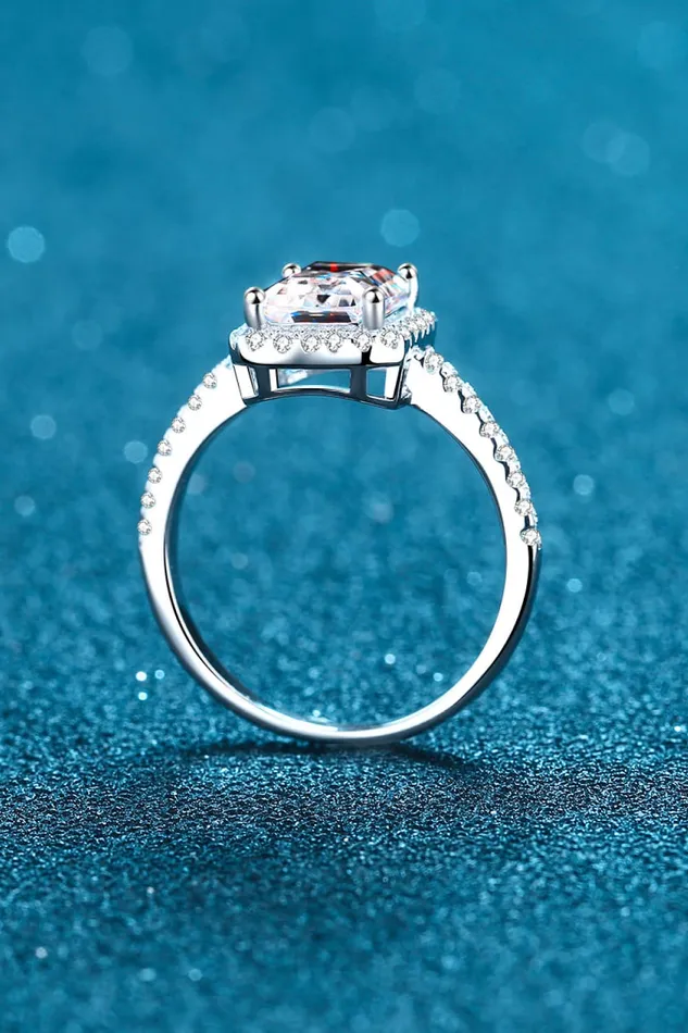 2 Carat Moissanite 925 Sterling Silver Halo Ring Trendsi Rings