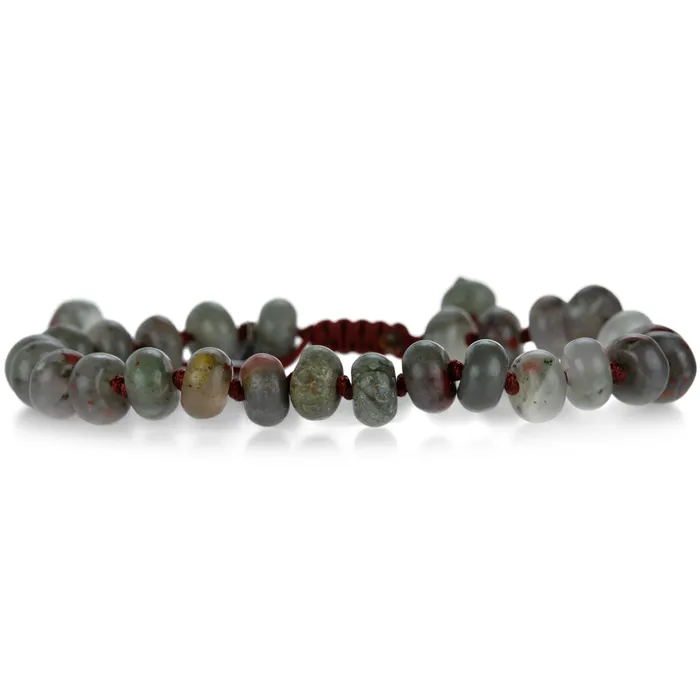 8mm Smooth African Bloodstone Macrame Bracelet Joseph Brooks Bracelets
