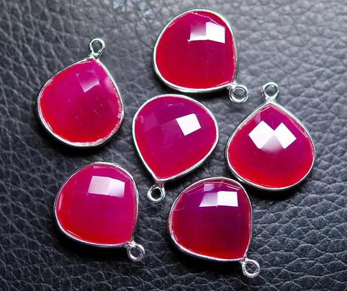 925 Sterling SilverPink Chalcedony Faceted Heart Shape Pendant 5 Piece Of 18mm Beads Supplies USA Necklaces 925 Sterling SilverPink Chalcedony Faceted Heart Shape Pendant 5 Piece Of 18mm Beads Supplies USA Necklaces