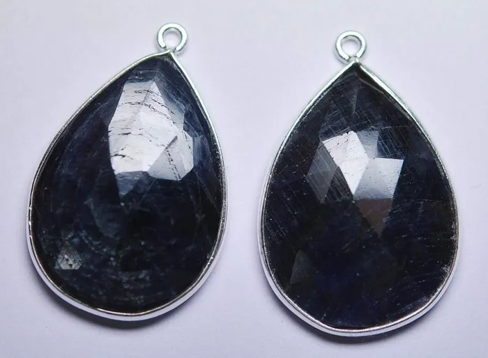 925 Sterling Silver Natural Dyed Blue Sapphire Faceted Pear Shape Pendant 5 Piece Of 20mm Beads Supplies USA Necklaces 925 Sterling Silver Natural Dyed Blue Sapphire Faceted Pear Shape Pendant 5 Piece Of 20mm Beads Supplies USA Necklaces