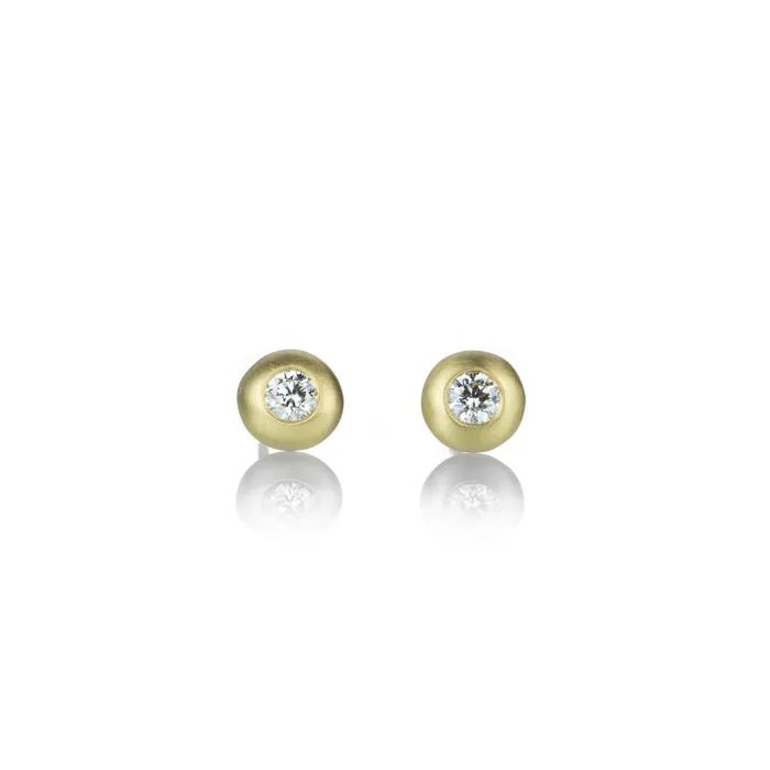 Anne Sportun Diamond Bezel Stud Earrings Earrings