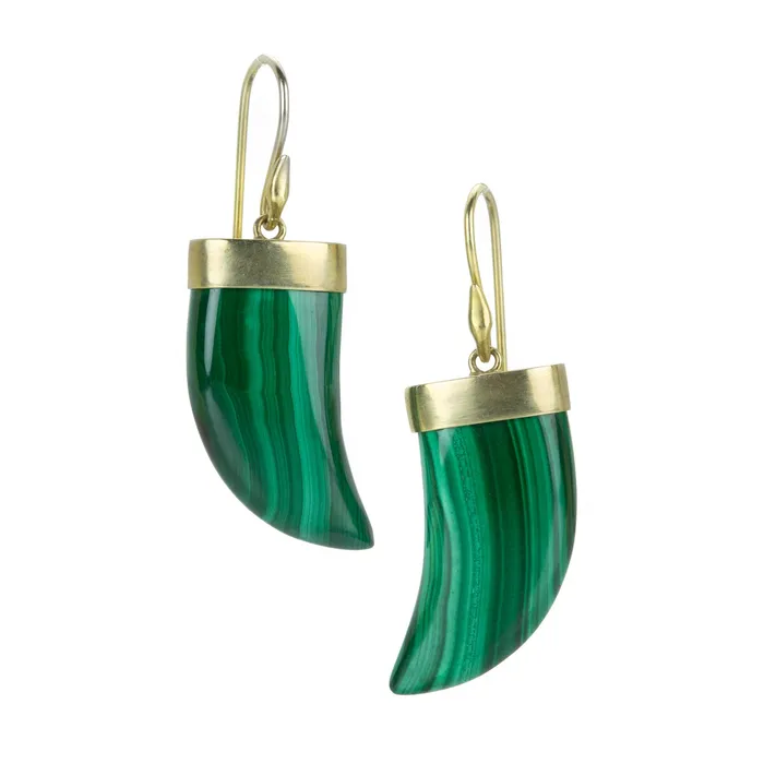 Annette Ferdinandsen Earrings Malachite Tiger Claw Earrings
