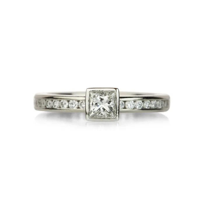 Barbara Heinrich Rings Platinum Princess Cut Diamond Ring