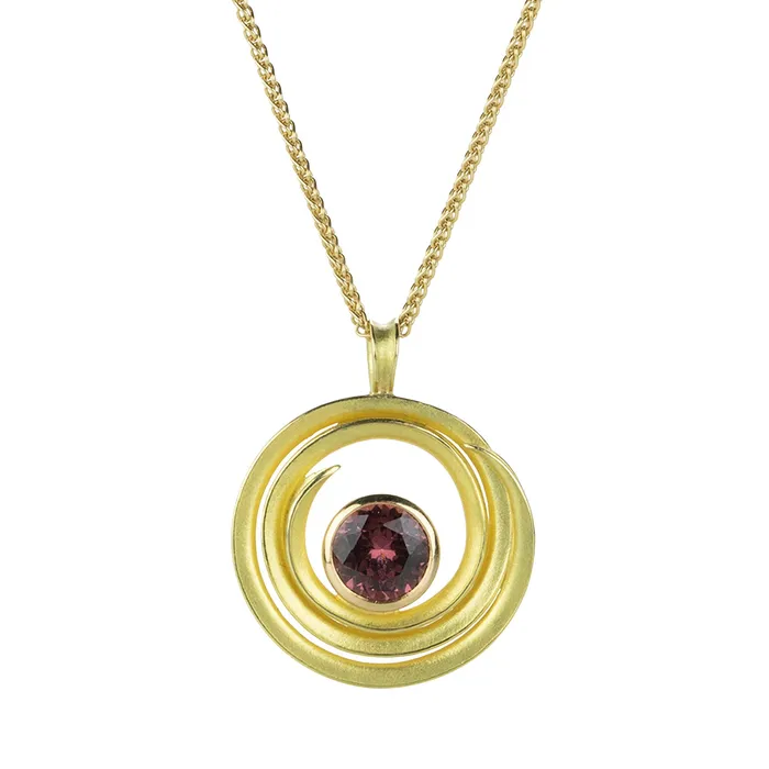 Barbara Heinrich Umbalite Garnet Spiral Pendant Necklace Necklaces