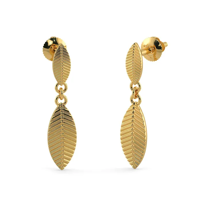 Beads Supplies USA Earrings 18k Solid Yellow Gold Handmade Leaf Drop Earrings Leaf Earrings Gold Earrings Beads Supplies USA Earrings 18k Solid Yellow Gold Handmade Leaf Drop Earrings Leaf Earrings Gold Earrings