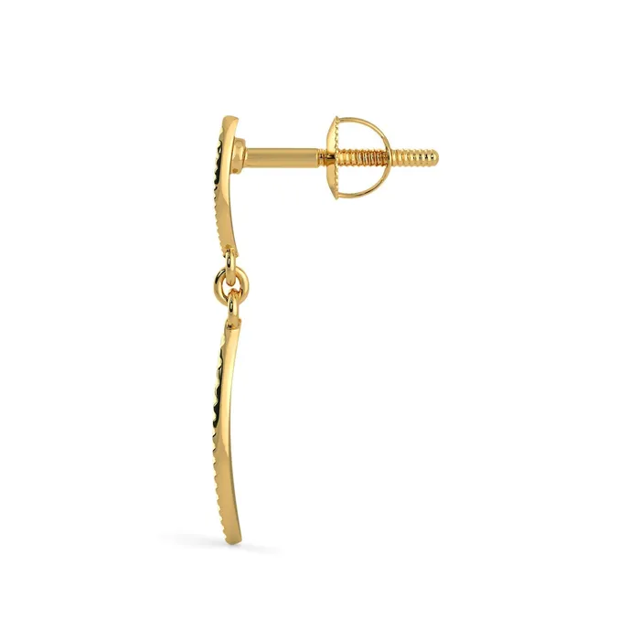 Beads Supplies USA Earrings 18k Solid Yellow Gold Handmade Leaf Drop Earrings Leaf Earrings Gold Earrings