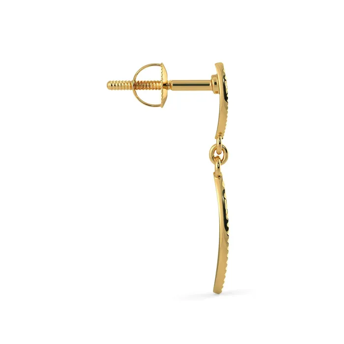 Beads Supplies USA Earrings 18k Solid Yellow Gold Handmade Leaf Drop Earrings Leaf Earrings Gold Earrings