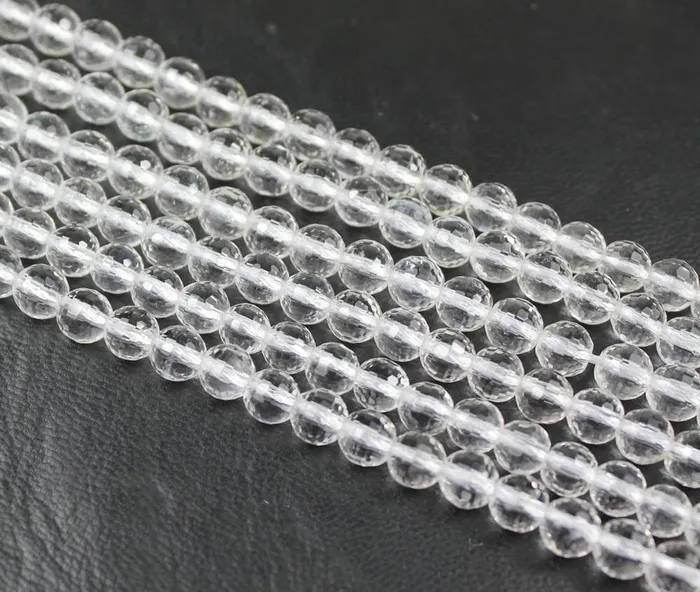 Beads Supplies USA Rings Natural White Quartz Crystal Faceted Round Cut Loose Ball Beads Strand 6mm 15 Beads Supplies USA Rings Natural White Quartz Crystal Faceted Round Cut Loose Ball Beads Strand 6mm 15