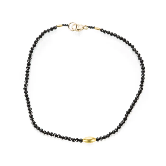 Black Spinel and Gold Bead Bracelet Margaret Solow Bracelets
