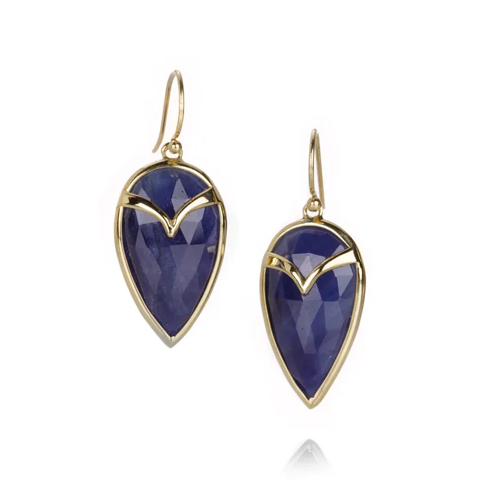 Blue Sapphire Owl Earrings Rachel Atherley Earrings