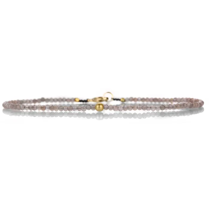 Bracelets Chocolate Moonstone and Gold Bead Bracelet Margaret Solow