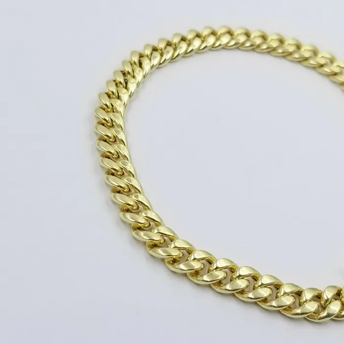 Bracelets Gold and Diamond 10k Yellow Gold Bracelet Ladies 7 inch Miami Cuban Link Real 10kt 6mm FOR Women