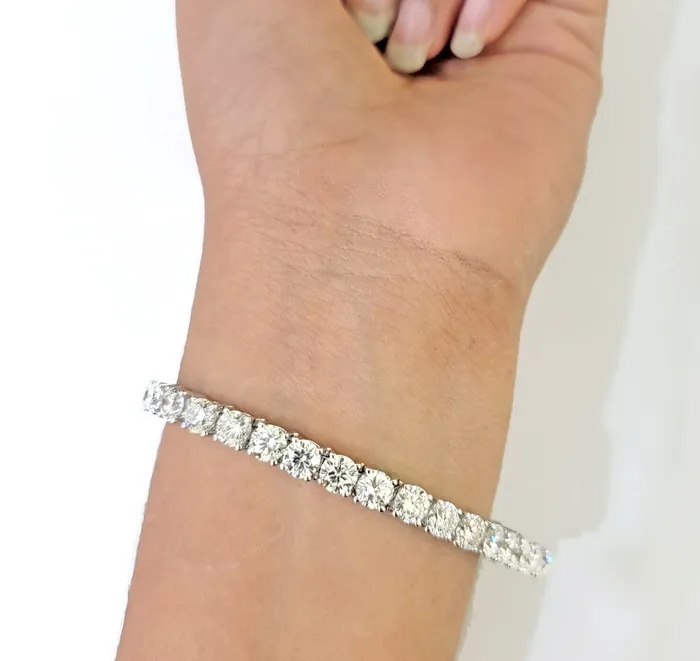 Bracelets Gold and Diamond 14k White Gold Tennis Bracelet Lab Created Diamond 1800Ct Box Clasp Real Women Bracelets Gold and Diamond 14k White Gold Tennis Bracelet Lab Created Diamond 1800Ct Box Clasp Real Women