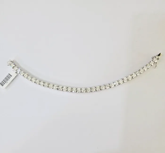 Bracelets Gold and Diamond 14k White Gold Tennis Bracelet Lab Created Diamond 1800Ct Box Clasp Real Women