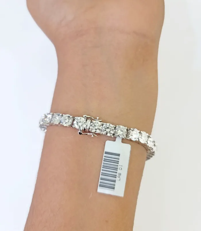 Bracelets Gold and Diamond 14k White Gold Tennis Bracelet Lab Created Diamond 1800Ct Box Clasp Real Women