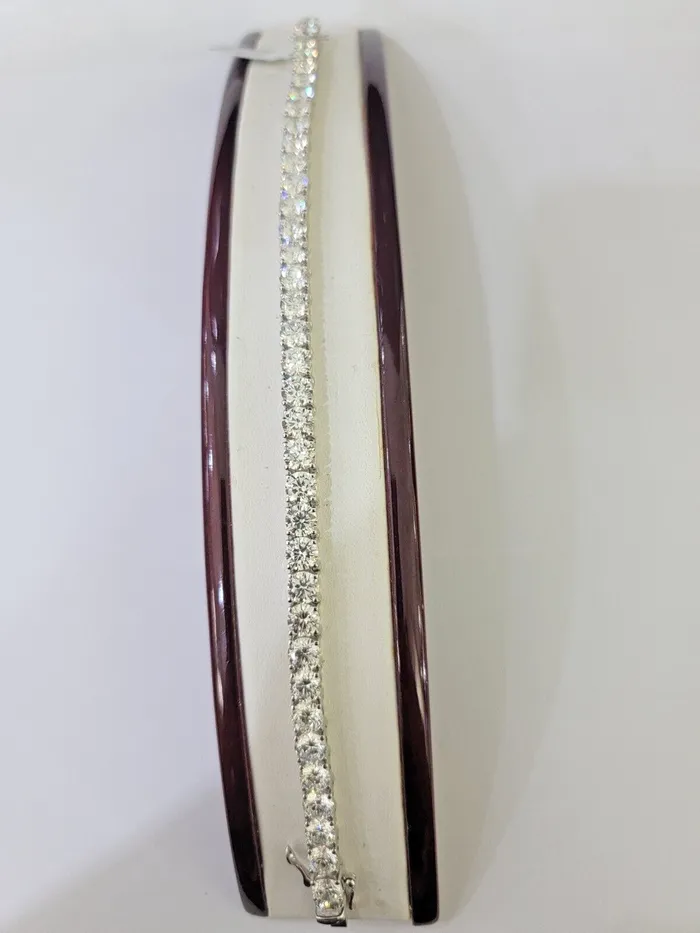 Bracelets Gold and Diamond 14k White Gold Tennis Bracelet Lab Created Diamond 1800Ct Box Clasp Real Women