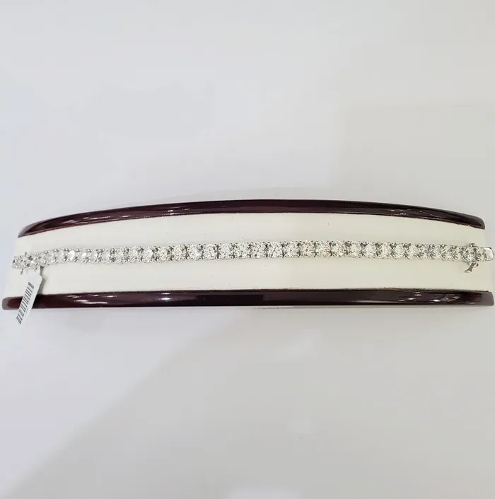 Bracelets Gold and Diamond 14k White Gold Tennis Bracelet Lab Created Diamond 1800Ct Box Clasp Real Women