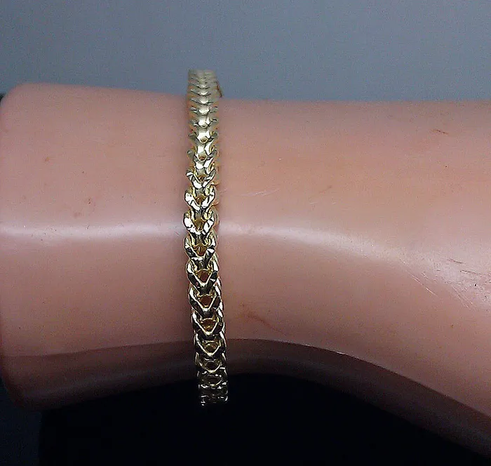 Bracelets Gold and Diamond Real 10k Yellow Gold Franco Ladies Women Bracelet 8 Inch 35mm Rope Cuban Gift