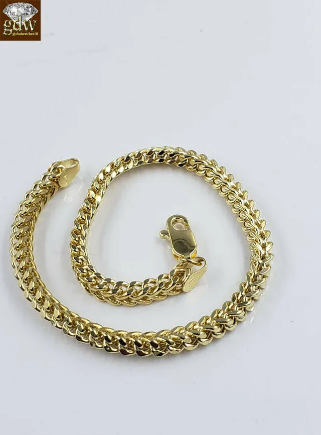 Bracelets Gold and Diamond Real 10k Yellow Gold Franco Ladies Women Bracelet 8 Inch 35mm Rope Cuban Gift