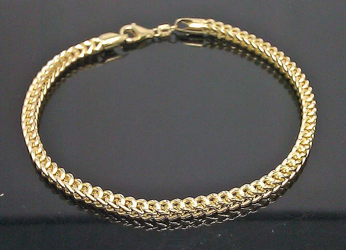 Bracelets Gold and Diamond Real 10k Yellow Gold Franco Ladies Women Bracelet 8 Inch 35mm Rope Cuban Gift