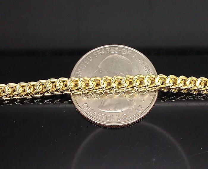 Bracelets Gold and Diamond Real 10k Yellow Gold Franco Ladies Women Bracelet 8 Inch 35mm Rope Cuban Gift