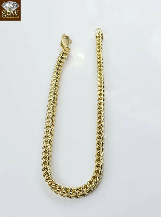 Bracelets Gold and Diamond Real 10k Yellow Gold Franco Ladies Women Bracelet 8 Inch 35mm Rope Cuban Gift
