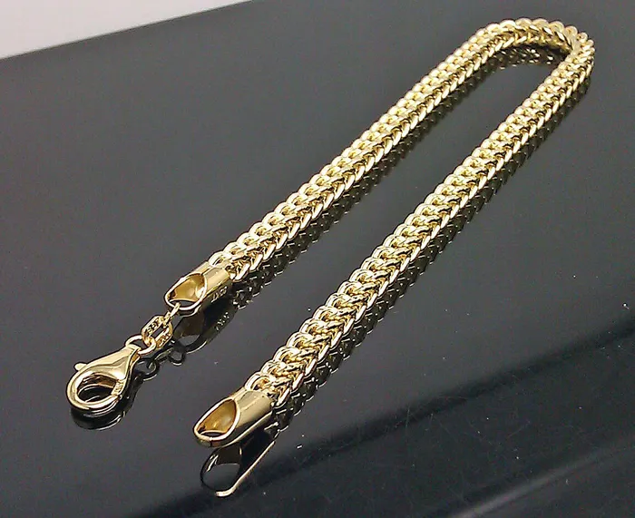 Bracelets Gold and Diamond Real 10k Yellow Gold Franco Ladies Women Bracelet 8 Inch 35mm Rope Cuban Gift