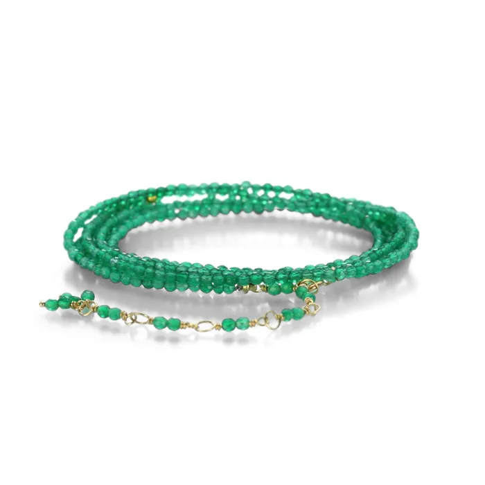 Bracelets Green Onyx Wrap Bracelet 34 Anne Sportun