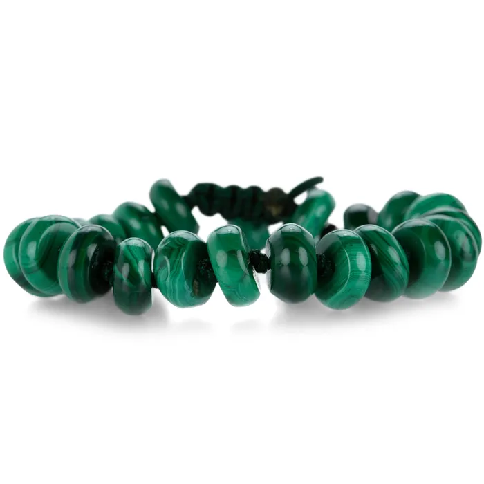 Bracelets Joseph Brooks 12mm Smooth Malachite Beaded Bracelet